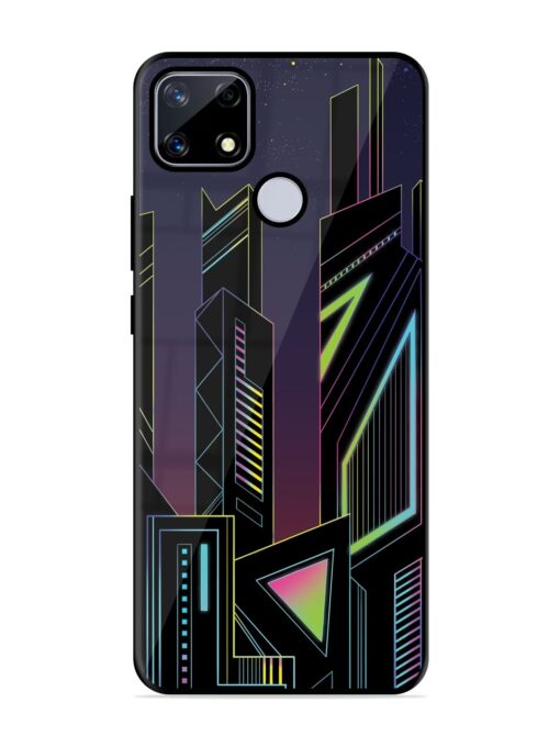 Neon Dreamscape Glossy Metal Phone Cover for Realme Narzo 20 Zapvi