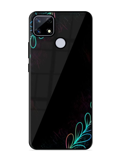 Decorative Line Art Glossy Metal Phone Cover for Realme Narzo 20