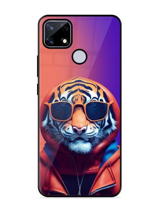 Tiger Animation Glossy Metal Phone Cover for Realme Narzo 20