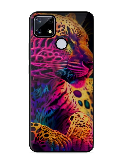 Leopard Art Glossy Metal Phone Cover for Realme Narzo 20