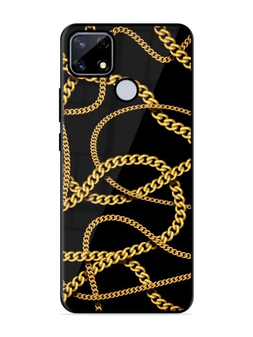 Decorative Golde Chain Glossy Metal Phone Cover for Realme Narzo 20