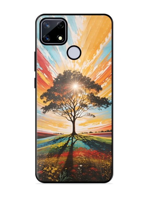 Abstract Tree Colorful Art Glossy Metal Phone Cover for Realme Narzo 20 Zapvi