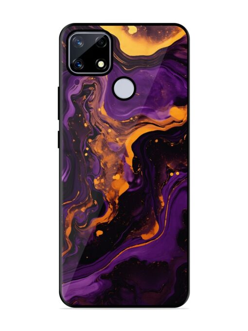 Painting Of A Purple Glossy Metal Phone Cover for Realme Narzo 20