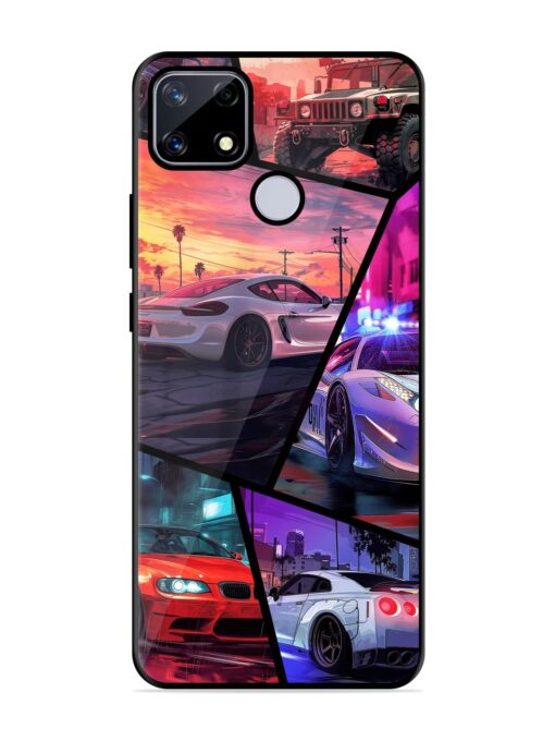 Ride In Pixels Glossy Metal Phone Cover for Realme Narzo 20