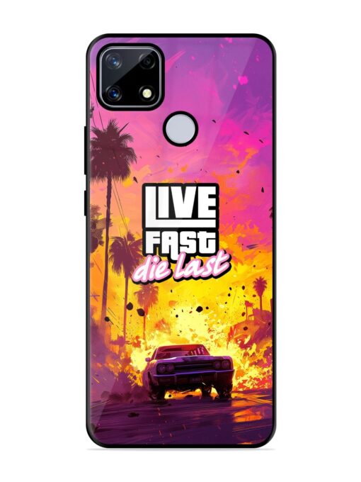 Live Fast Glossy Metal Phone Cover for Realme Narzo 20 Zapvi