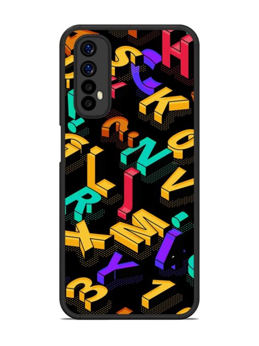 Seamless Pattern With Letters Glossy Metal Phone Cover for Realme Narzo 20 Pro