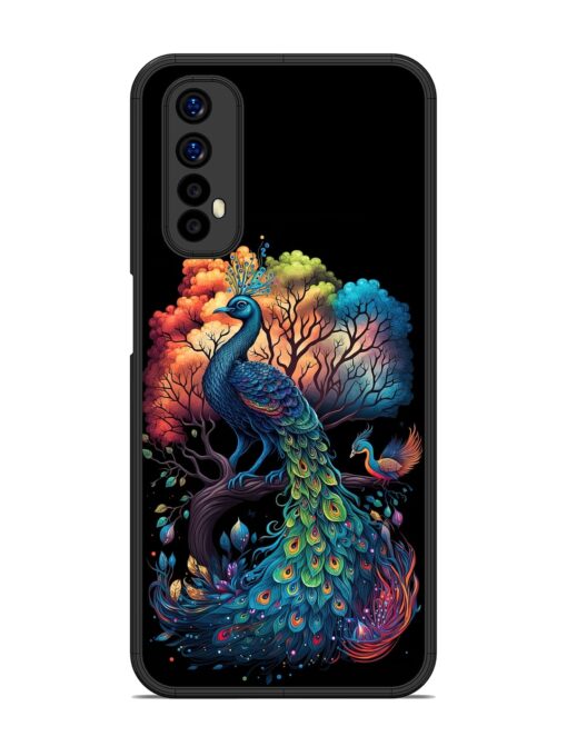 Peacock Tree Art Glossy Metal Phone Cover for Realme Narzo 20 Pro