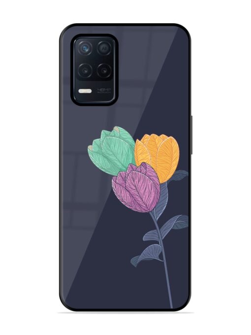 Flower Vector Glossy Metal Phone Cover for Realme Narzo 30 (5G)