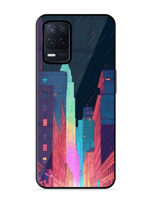 Minimal City Art Glossy Metal Phone Cover for Realme Narzo 30 (5G) Zapvi