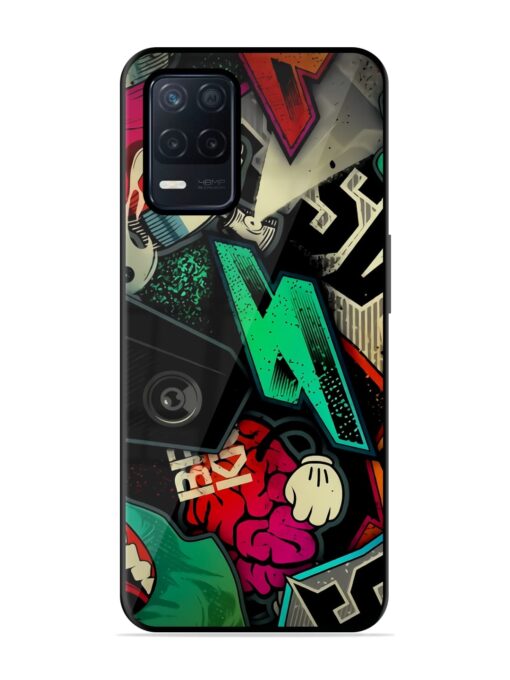 Graffiti Art Glossy Metal Phone Cover for Realme Narzo 30 (5G)