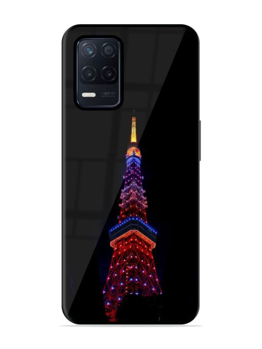 Eiffel Tower Night View Glossy Metal Phone Cover for Realme Narzo 30 (5G) Zapvi