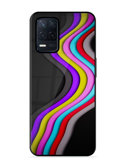 Liquid Blue Abstract Glossy Metal Phone Cover for Realme Narzo 30 (5G) Zapvi