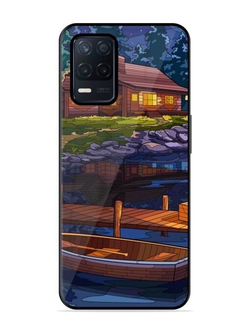 Village Night Scene Glossy Metal Phone Cover for Realme Narzo 30 (5G)