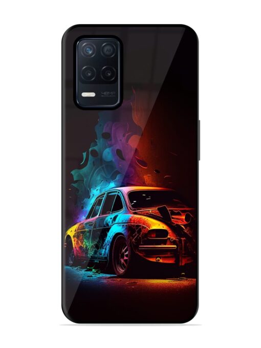 High Classic Car Art Glossy Metal Phone Cover for Realme Narzo 30 (5G)