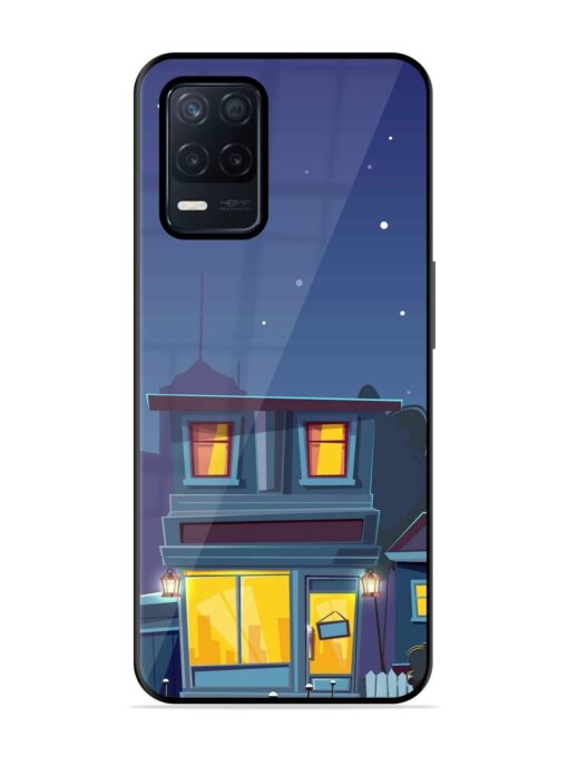 Vector Night House Glossy Metal Phone Cover for Realme Narzo 30 (5G)