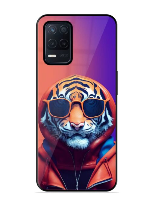 Tiger Animation Glossy Metal Phone Cover for Realme Narzo 30 (5G)