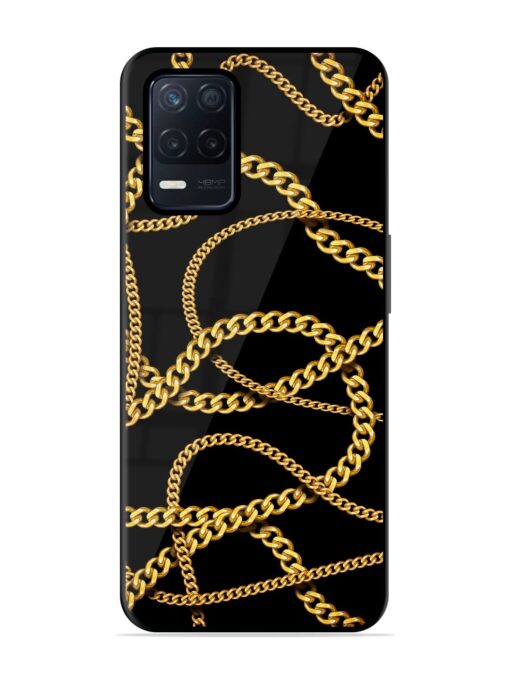 Decorative Golde Chain Glossy Metal Phone Cover for Realme Narzo 30 (5G) Zapvi