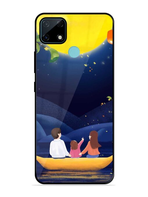 Happy Family And Beautiful View Glossy Metal Phone Cover for Realme Narzo 30A