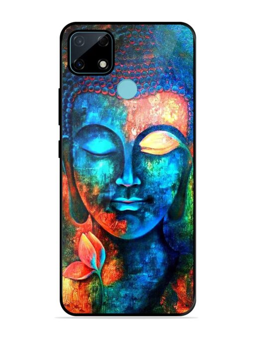 Buddha Painting Glossy Metal Phone Cover for Realme Narzo 30A