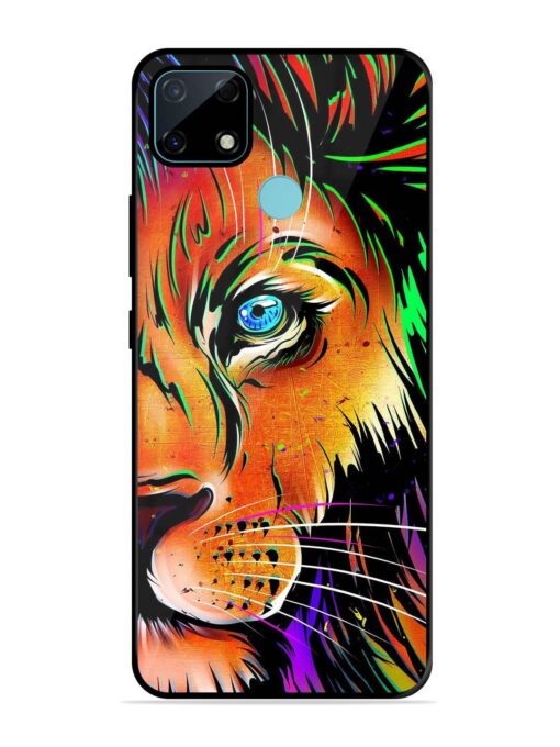 Colorful Lion Design Glossy Metal TPU Phone Cover for Realme Narzo 30A