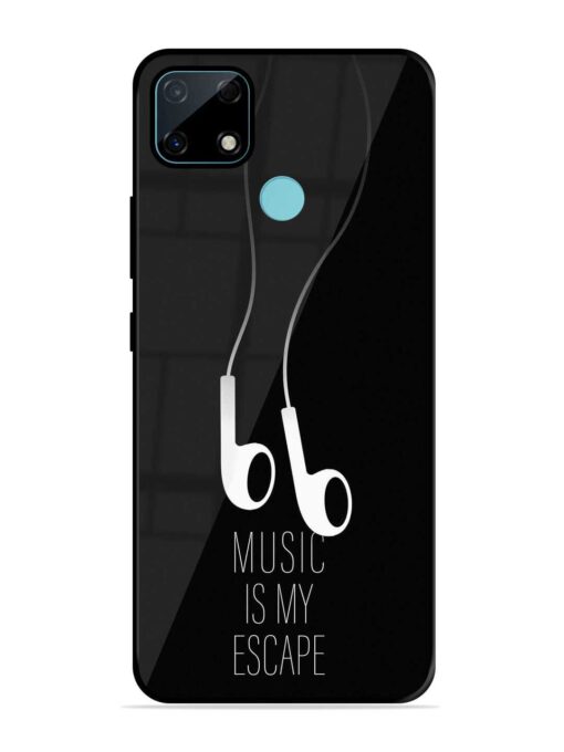 Music Is My Escape Glossy Metal Phone Cover for Realme Narzo 30A Zapvi