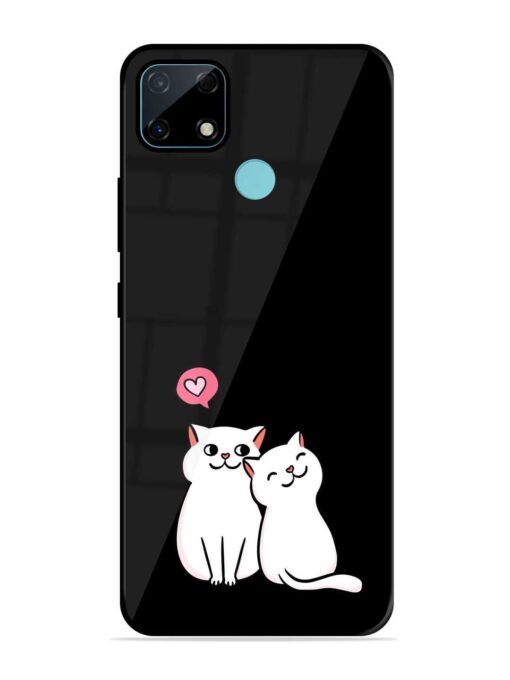 Cat Love Glossy Metal Phone Cover for Realme Narzo 30A Zapvi