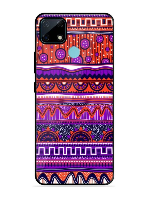 Ethnic Seamless Pattern Glossy Metal TPU Phone Cover for Realme Narzo 30A Zapvi