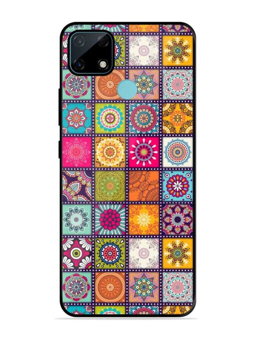 Seamless Pattern Vintage Glossy Metal Phone Cover for Realme Narzo 30A