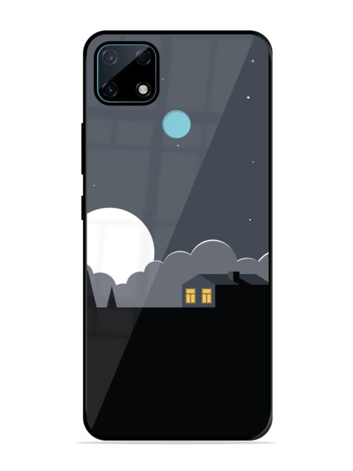 Full Moon Vector Art Glossy Metal Phone Cover for Realme Narzo 30A Zapvi