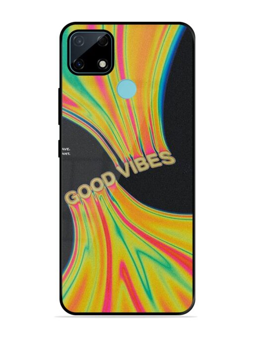 Good Vibes Glossy Metal Phone Cover for Realme Narzo 30A Zapvi