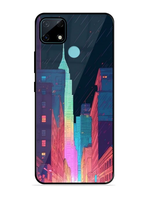 Minimal City Art Glossy Metal Phone Cover for Realme Narzo 30A Zapvi