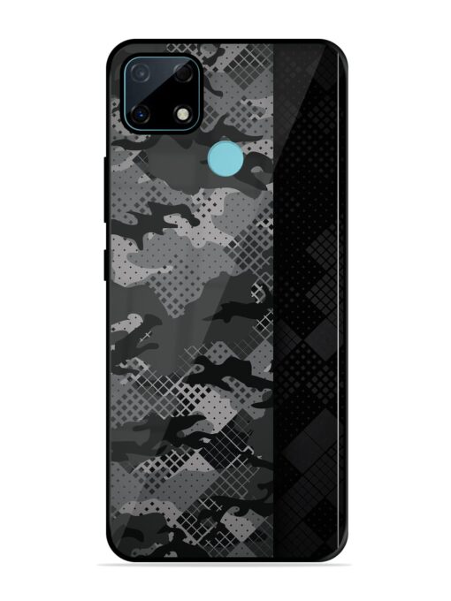 Dark Camouflage Glossy Metal Phone Cover for Realme Narzo 30A Zapvi