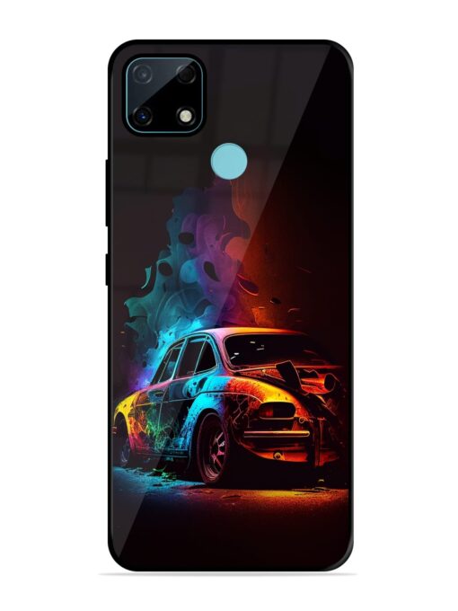 High Classic Car Art Glossy Metal Phone Cover for Realme Narzo 30A Zapvi