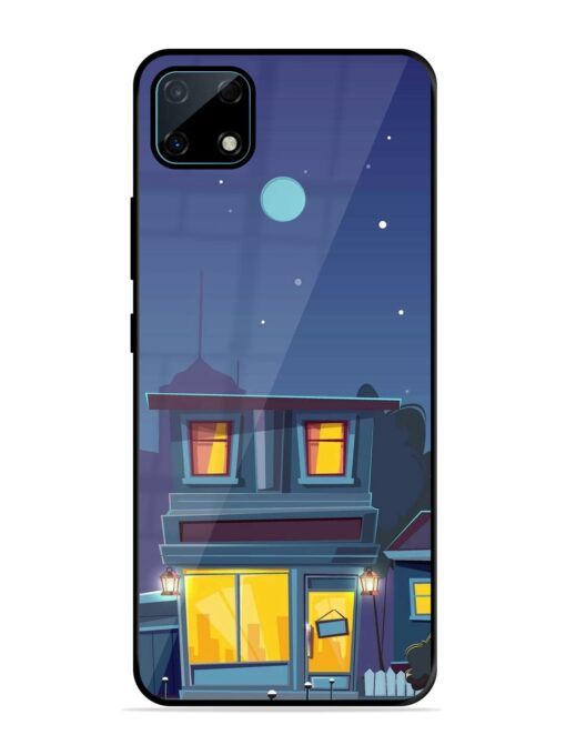 Vector Night House Glossy Metal Phone Cover for Realme Narzo 30A