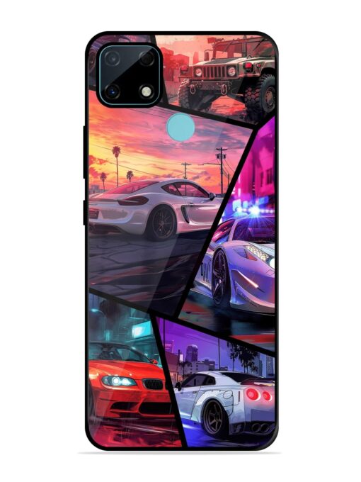 Ride In Pixels Glossy Metal Phone Cover for Realme Narzo 30A Zapvi