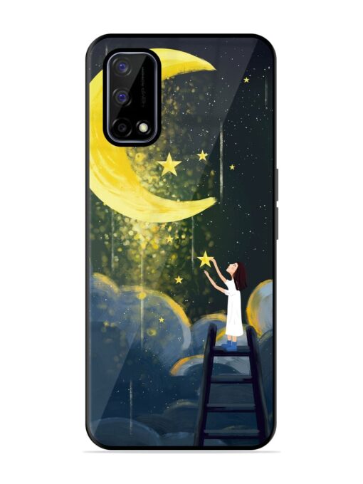 Moonlight Healing Night Illustration Glossy Metal TPU Phone Cover for Realme Narzo 30 Pro (5G)