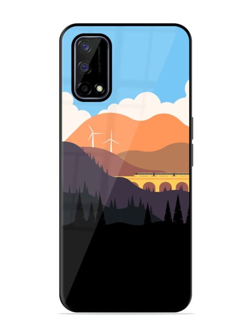 Minimal Mountain Vector Glossy Metal Phone Cover for Realme Narzo 30 Pro (5G)