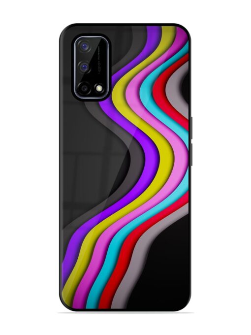 Liquid Blue Abstract Glossy Metal Phone Cover for Realme Narzo 30 Pro (5G)