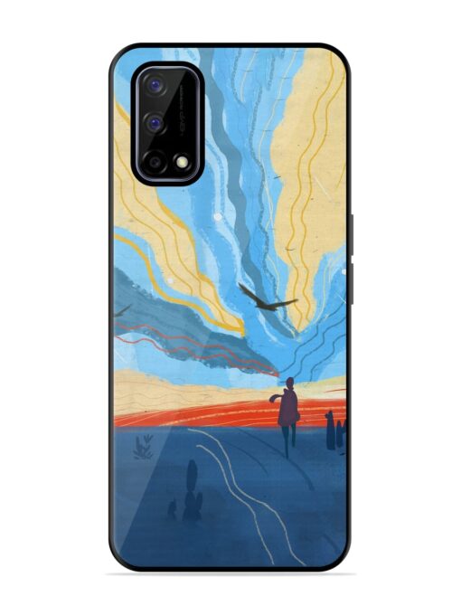 Minimal Abstract Landscape Glossy Metal Phone Cover for Realme Narzo 30 Pro (5G) Zapvi