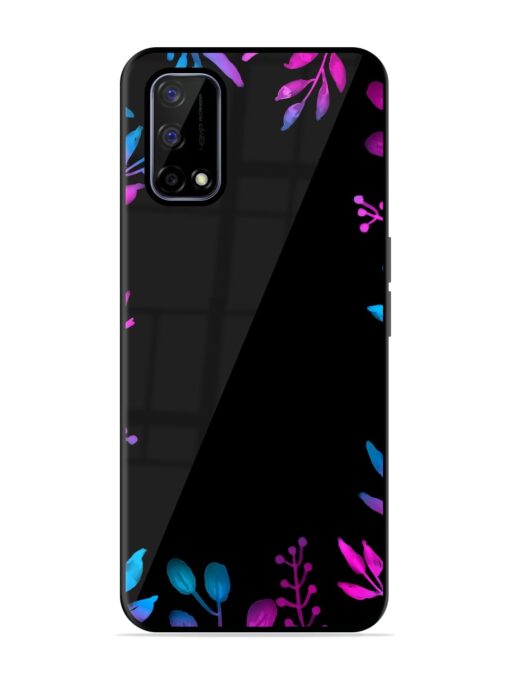 Flower Pattern Watercolor Glossy Metal Phone Cover for Realme Narzo 30 Pro (5G)