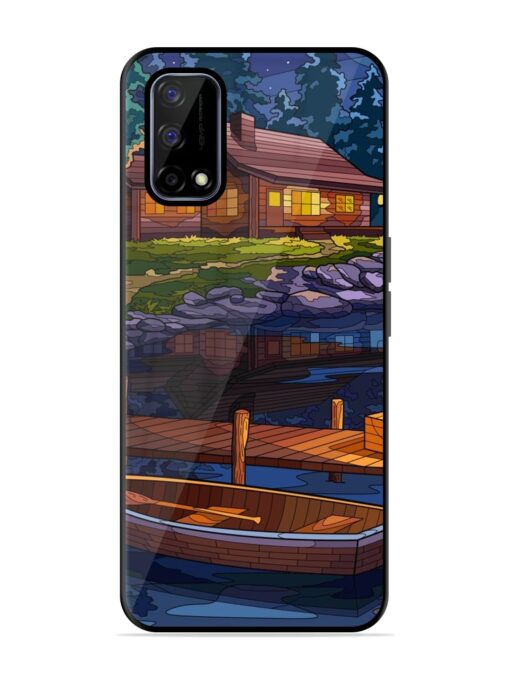 Village Night Scene Glossy Metal Phone Cover for Realme Narzo 30 Pro (5G)