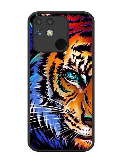 Colorful Lion Art Glossy Metal Phone Cover for Realme Narzo 50 (5G)