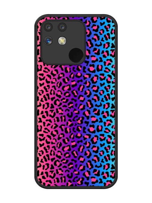 Colorful Leopard Seamless Glossy Metal Phone Cover for Realme Narzo 50 (5G)