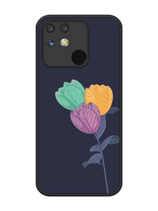 Flower Vector Glossy Metal Phone Cover for Realme Narzo 50 (5G)