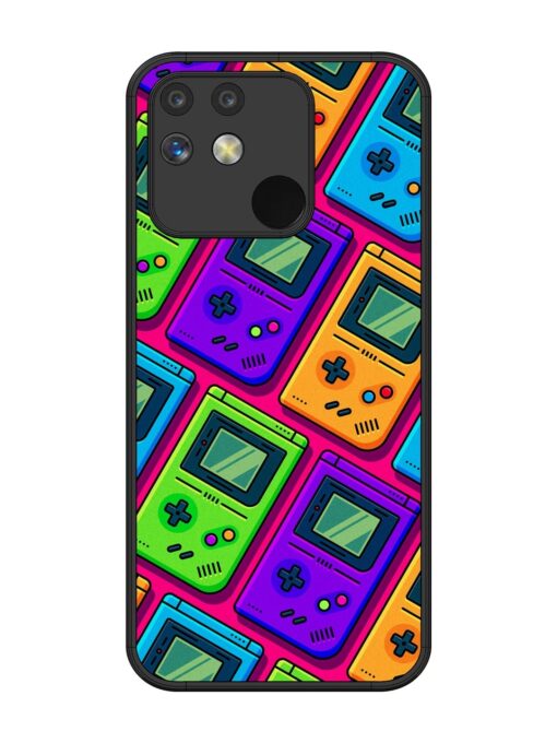 Game Seamless Pattern Glossy Metal Phone Cover for Realme Narzo 50 (5G)