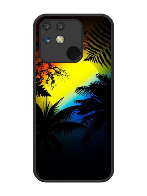 Colorful Sunset With Palm Trees Glossy Metal Phone Cover for Realme Narzo 50 (5G)