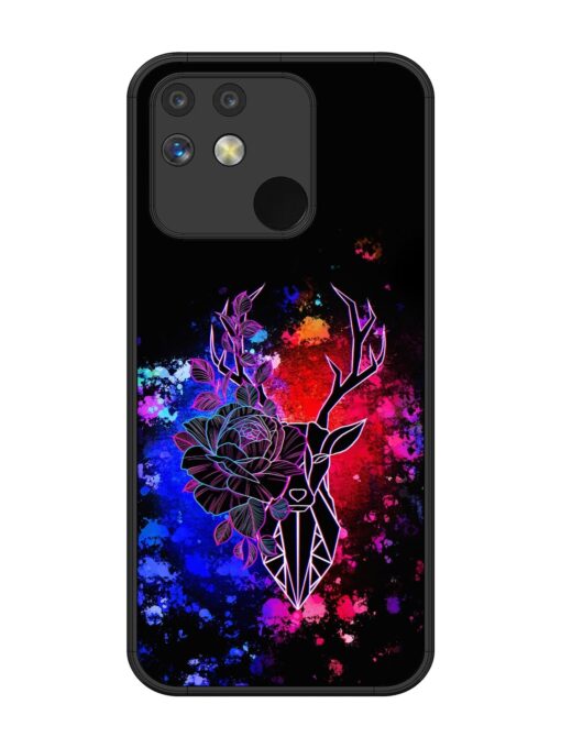 Floral Deer Art Glossy Metal Phone Cover for Realme Narzo 50 (5G) Zapvi