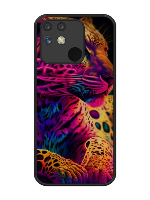 Leopard Art Glossy Metal Phone Cover for Realme Narzo 50 (5G)