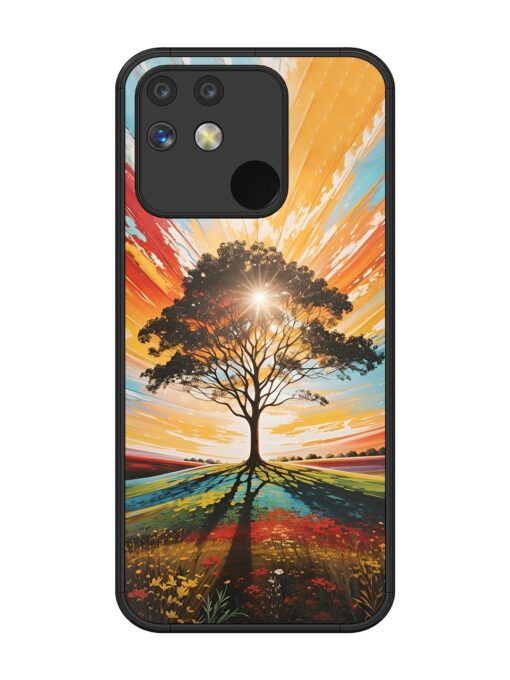 Abstract Tree Colorful Art Glossy Metal Phone Cover for Realme Narzo 50 (5G)