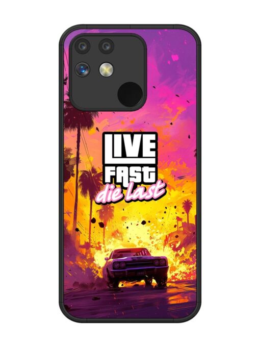 Live Fast Glossy Metal Phone Cover for Realme Narzo 50 (5G)